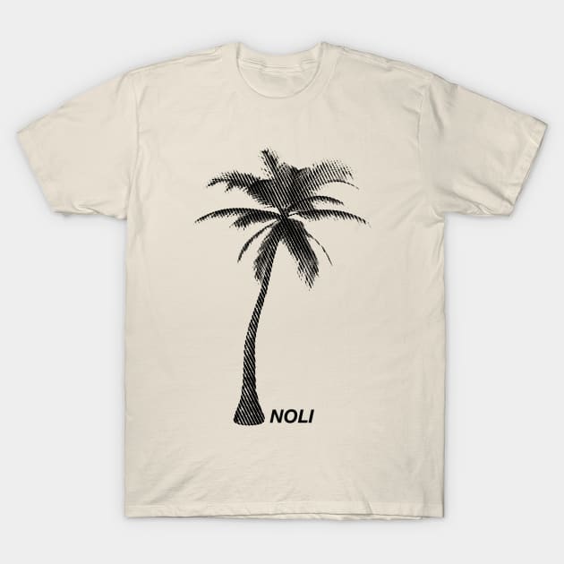 Minimalist Black and White Palm Tree Print T-Shirt by NorthOfLongIsland